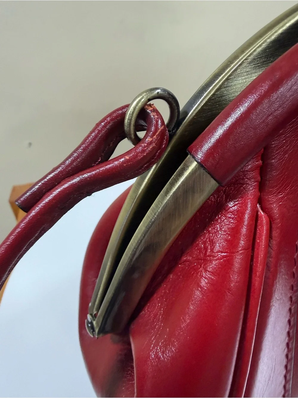 Patricia Nash Ruby Red Leather Crossbody Bag